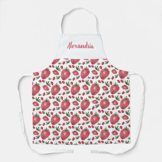 Personalisierte Erdbeeren Wasserfarben Handlackier Schürze (Vorderseite)