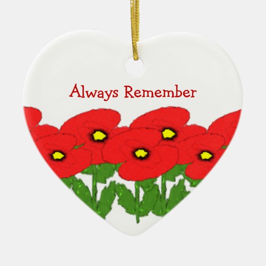 Personalisierte Erinnerung an die Poppies-Gestaltu Keramik Ornament (Vorne)