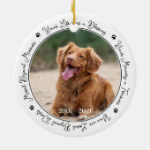 Personalisierte Erinnerung an Hunde-Foto Keramik Ornament (Hinten)