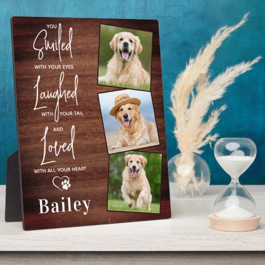 Personalisierte Erinnerung an rustikale Hunde Fotoplatte (Seite)