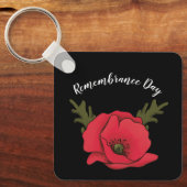 Personalisierte Erinnerung Tag Roter Mohnblumen Sc Schlüsselanhänger (Vorderseite)