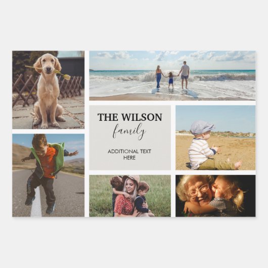 Personalisierte Erinnerungen für 6 Fotos Geschenkpapier Set (Vorderseite 3)