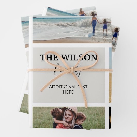 Personalisierte Erinnerungen für 6 Fotos Geschenkpapier Set (Beispiel)