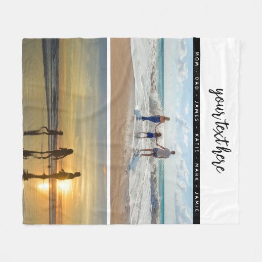 Personalisierte Erinnerungen für Lieben mit 2 Foto Fleecedecke (Vorderseite (Horizontal))