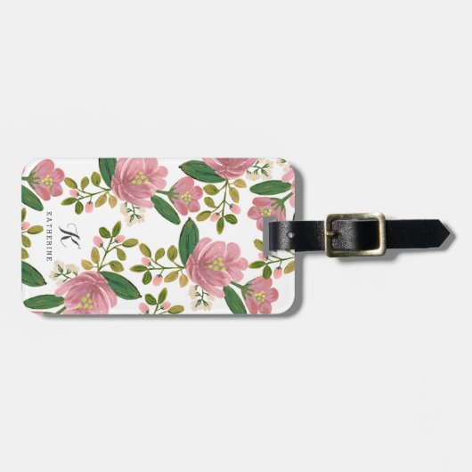 Personalisierte | erröten Blumenstrauß Gepäckanhänger (Vorderseite horizontal)