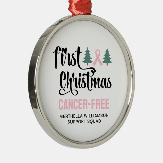 Personalisierte ERSTE CHRISTMAS Brustkrebs kostenl Ornament Aus Metall (Rechts)
