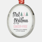 Personalisierte ERSTE CHRISTMAS Brustkrebs kostenl Ornament Aus Metall (Links)