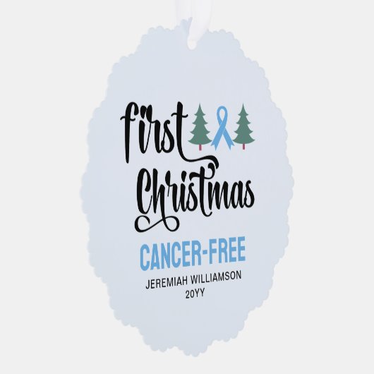 Personalisierte ERSTE CHRISTMAS Prostatakrebs kost Ornament Karte (Rechts)