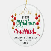 PERSONALISIERTE ERSTE CHRISTMAS VERHEIRATET KERAMIK ORNAMENT (Links)