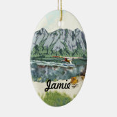 Personalisierte erste Fangreise Keramik Ornament (Rechts)