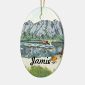 Personalisierte erste Fangreise Keramik Ornament (Links)