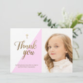 Personalisierte Erste Heilige Kommune Dankeschön K Dankeskarte (Stehend Vorderseite)