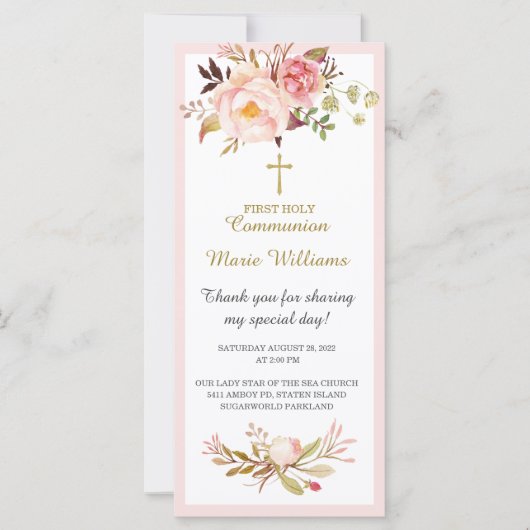 Personalisierte Erste Kommune-Gebetskarte (Vorderseite)