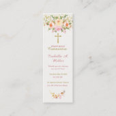 Personalisierte erste Kommune Rosa Gebetskarte Mini Visitenkarte (Vorderseite)