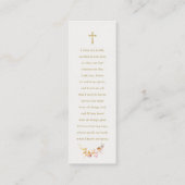 Personalisierte erste Kommune Rosa Gebetskarte Mini Visitenkarte (Rückseite)