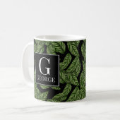 Personalisierte erste Monogramm-Tasse für das Leaf Kaffeetasse (Vorderseite Links)