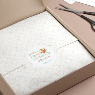 Personalisierte Erste Mütter Tag Boho Spaß Typogra Runder Aufkleber