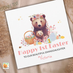 Personalisierte Erste Osterkarte, 1. Osterbär Feiertagskarte