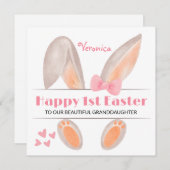 Personalisierte Erste Osterkarte, 1. Osterhase Feiertagskarte (Vorne/Hinten)