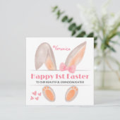 Personalisierte Erste Osterkarte, 1. Osterhase Feiertagskarte (Stehend Vorderseite)
