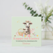 Personalisierte Erste Osterkarte, 1. Osterlamm Feiertagskarte (Stehend Vorderseite)