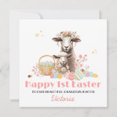 Personalisierte Erste Osterkarte, 1. Osterlamm Feiertagskarte (Vorderseite)