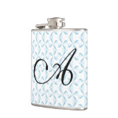 Personalisierte erste Sky Blue Pinwheels Flachmann (Links)