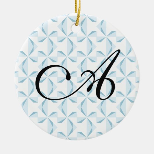 Personalisierte erste Sky Blue Pinwheels Keramikornament (Vorne)