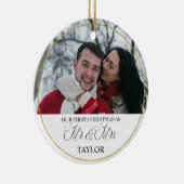 Personalisierte erste verheiratete keramik ornament (Rechts)