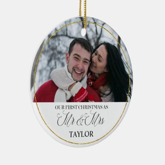 Personalisierte erste verheiratete keramik ornament (Rechts)