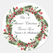 Personalisierte Erste Verheiratete Weihnachtsstick