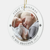 Personalisierte erste Weihnachten als Big Brother Keramik Ornament (Links)