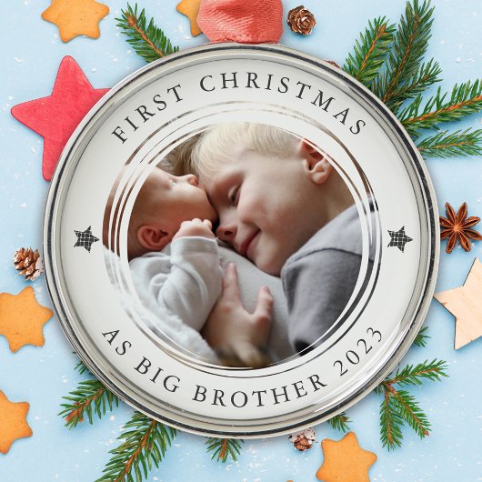 Personalisierte erste Weihnachten als Big Brother Ornament Aus Metall