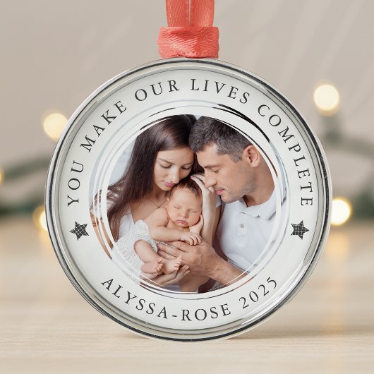 Personalisierte Erste Weihnachten als Eltern Foto Ornament Aus Metall