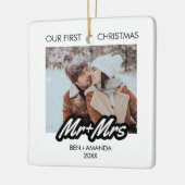 Personalisierte erste Weihnachten als Foto Keramikornament (Links)
