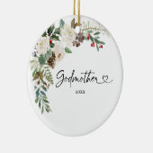 Personalisierte erste Weihnachten als Godmatergesc Keramik Ornament (Rechts)