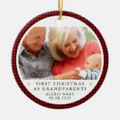 Personalisierte Erste Weihnachten als Großeltern F Keramik Ornament (Vorne)