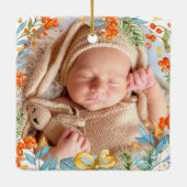 Personalisierte erste Weihnachten als Großeltern Keramikornament (Rückseite)