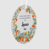 Personalisierte erste Weihnachten als Großeltern Ornament (Vorderseite)