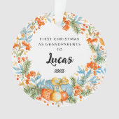 Personalisierte erste Weihnachten als Großeltern Ornament (Vorderseite)