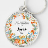 Personalisierte erste Weihnachten als Großeltern Schlüsselanhänger (Vorne)