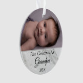 Personalisierte Erste Weihnachten als Großvater Fo Ornament (Vorderseite)