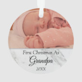 Personalisierte Erste Weihnachten als Großvater Fo Ornament (Rückseite)