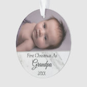 Personalisierte Erste Weihnachten als Großvater Fo Ornament (Vorderseite)