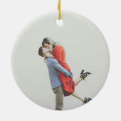 Personalisierte erste Weihnachten als Mr. & Mrs. F Keramik Ornament (Hinten)