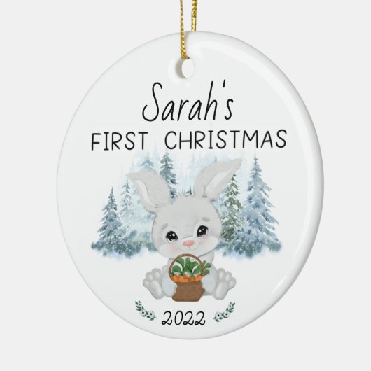 Personalisierte erste Weihnachten, Baby's First Ce Keramik Ornament (Links)
