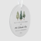 Personalisierte erste Weihnachten Unsere neue Zuha Ornament (Vorderseite)