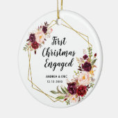Personalisierte Erste Weihnachten Verlobt Keramik Ornament (Links)