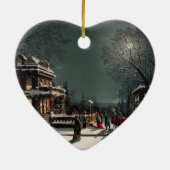 Personalisierte Erste Weihnachten Vintag Keramik Ornament (Hinten)