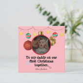 Personalisierte Erste Weihnachtskarte für Daddy, F Einladung (Stehend Vorderseite)